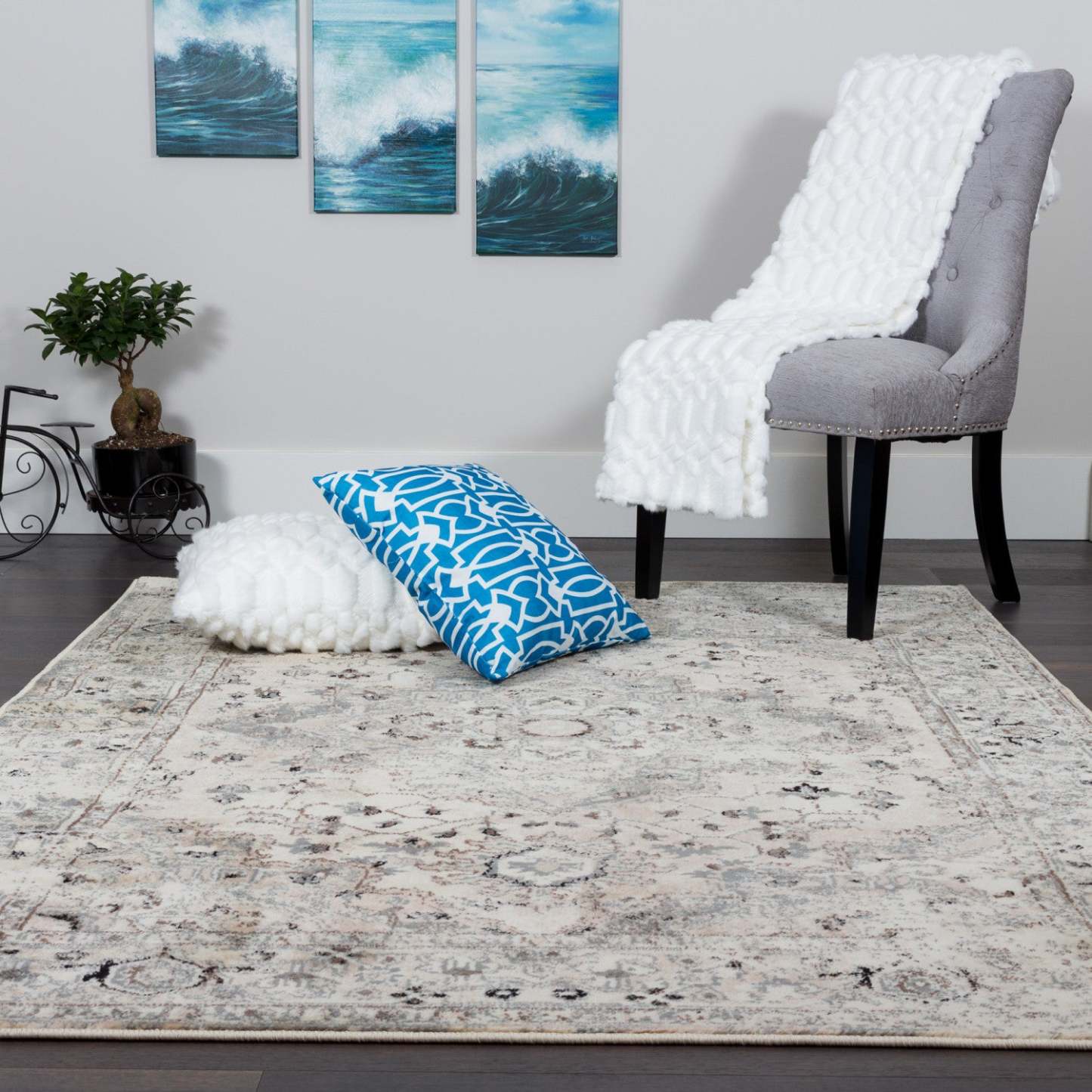 Tapis Far Grey 4x6|Carpette Far grise 4 x 6|D80GP2FA