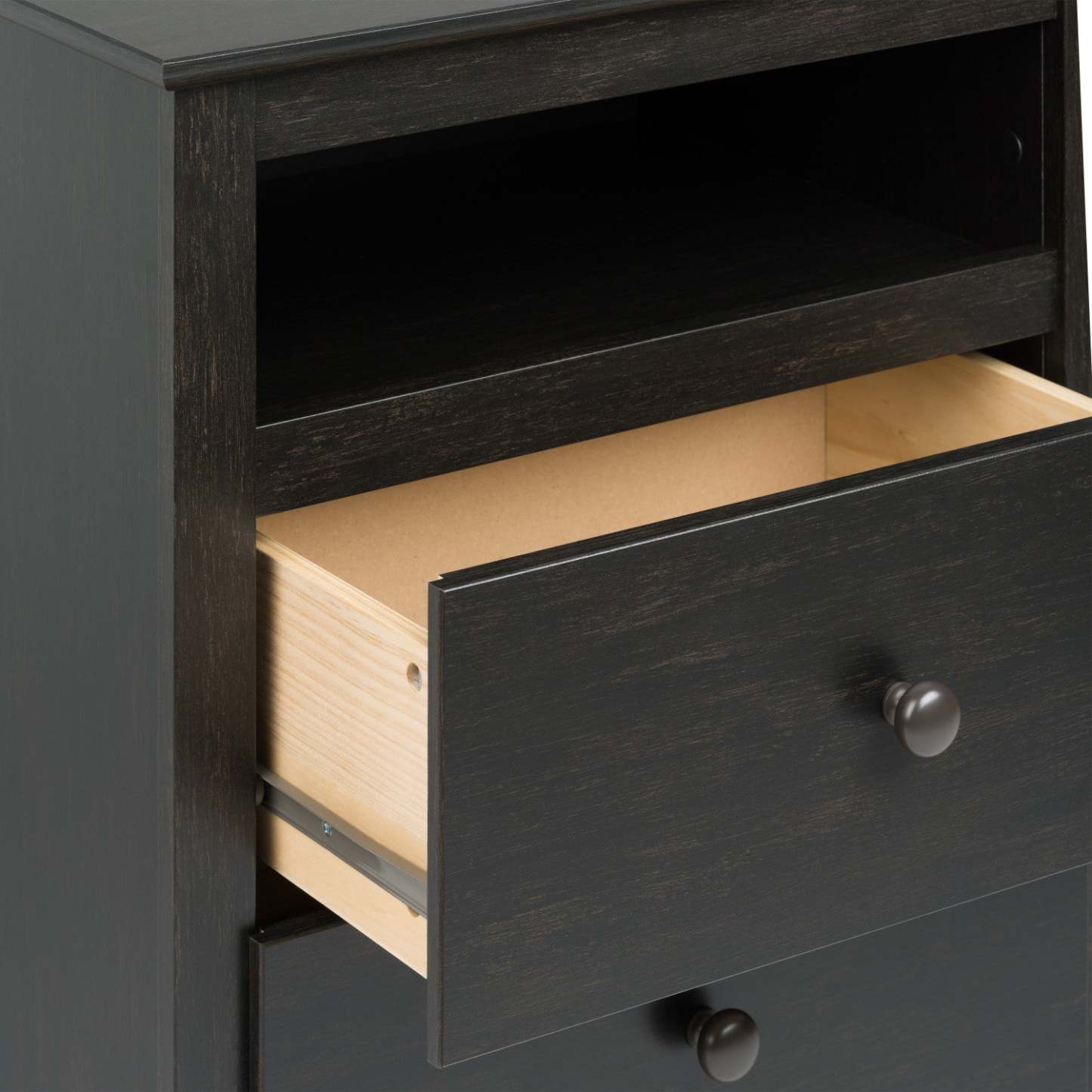 Jade 2-Drawer Nightstand - Washed Black|Table de nuit Jade à 2 tiroirs - noir délavé