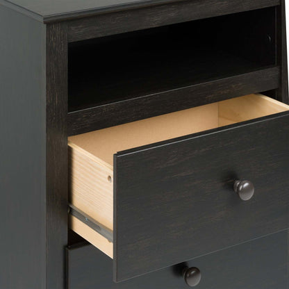 Jade 2-Drawer Nightstand - Washed Black|Table de nuit Jade à 2 tiroirs - noir délavé