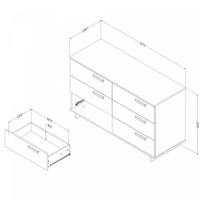 Commode 6 tiroirs Cavalleri - Chêne Nordik | Commode Cavalleri 6 Tiroirs - Chêne Nordique