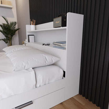 Nordika Hunter Full Bookcase Headboard - White|Tête de lit bibliothèque Hunter Nordika - blanche