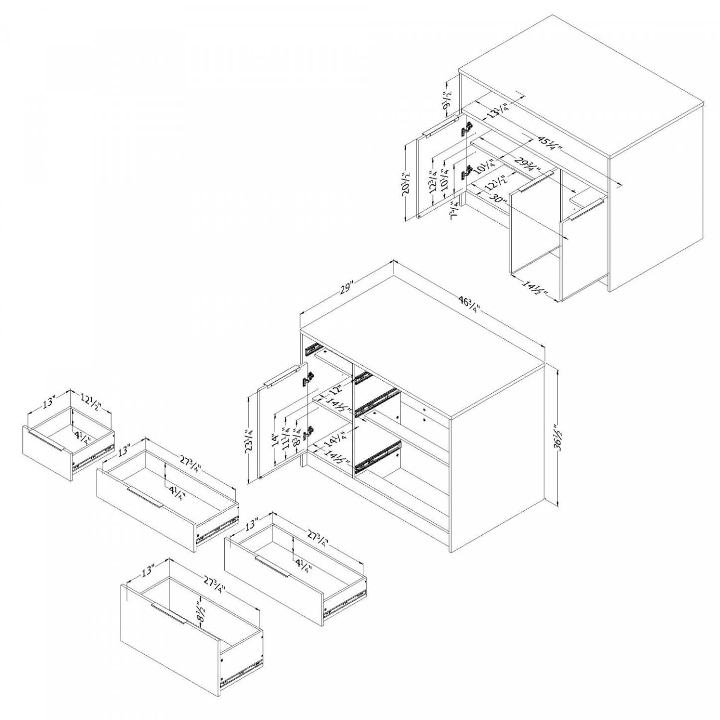 Olio Ilot De Cuisine Avec Rangement Ouvert - Noir Mat Et Faux Marbre Blanc