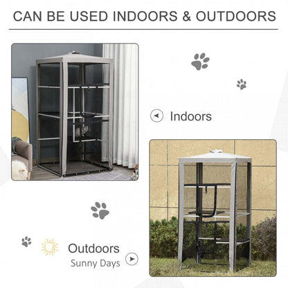 Pawhut Large Catio Enclos Extérieur Pour Chat Maison Pour Chaton Cage Intérieure Chenil Pour Animaux Avec 3 Plateformes, Z|Pawhut Grand Enclos Exterieur Pour Chat Chaton Maison Cage Interieure Chenil Pour Animaux De Compagn