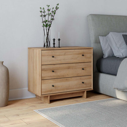 Prepac Finnley 3-Drawer Nightstand - Natural Oak|Table de nuit Finnley de Prepac à 3 tiroirs - chêne naturel