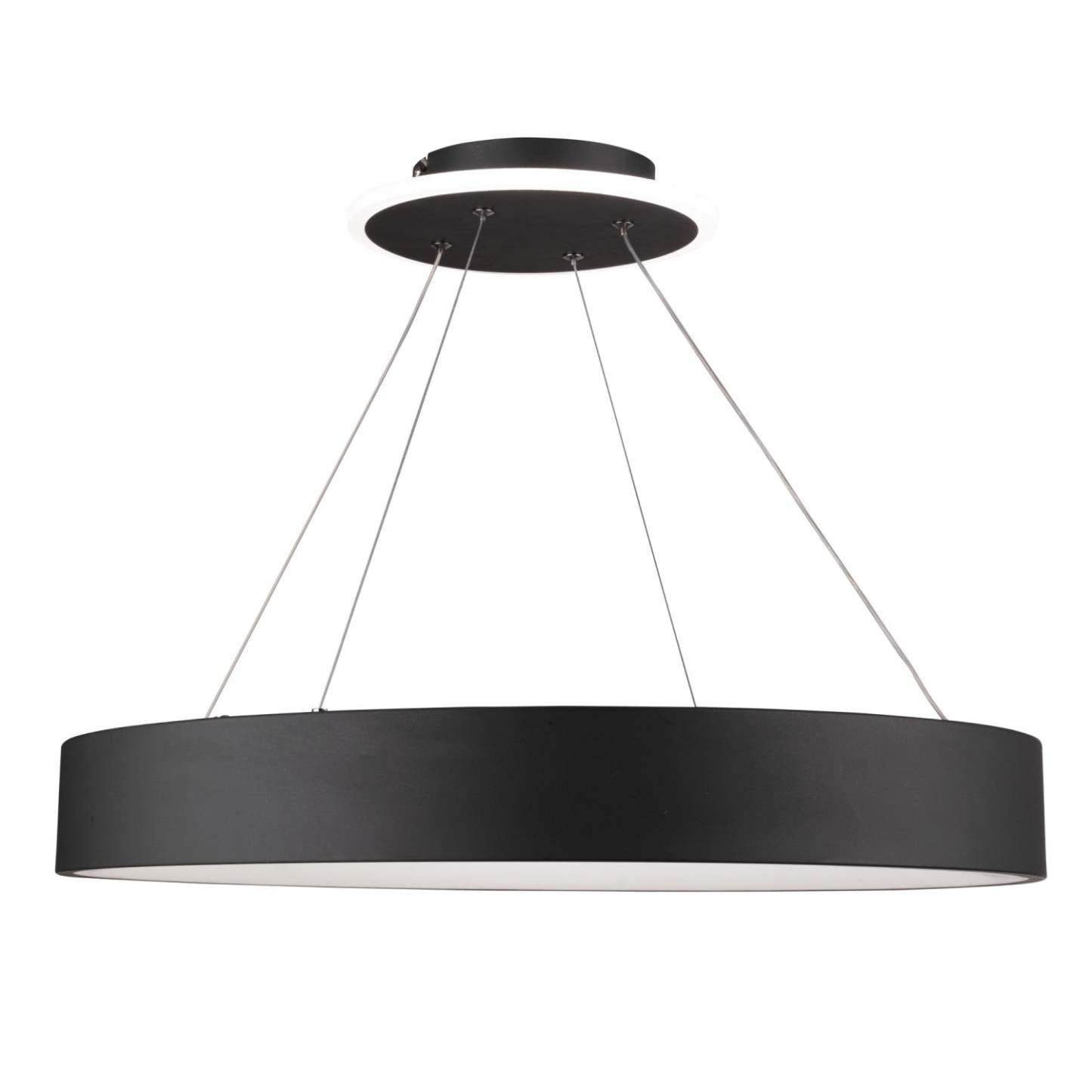 Lustre rond de la collection Lazio avec lampe à DEL intégrée de 24 po - noir