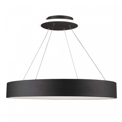Lustre rond de la collection Lazio avec lampe à DEL intégrée de 24 po - noir