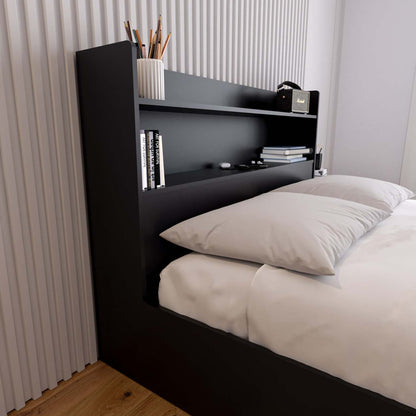 Nordika Hunter Bookcase Full Headboard - Black|Tête de lit bibliothèque Hunter Nordika - noire