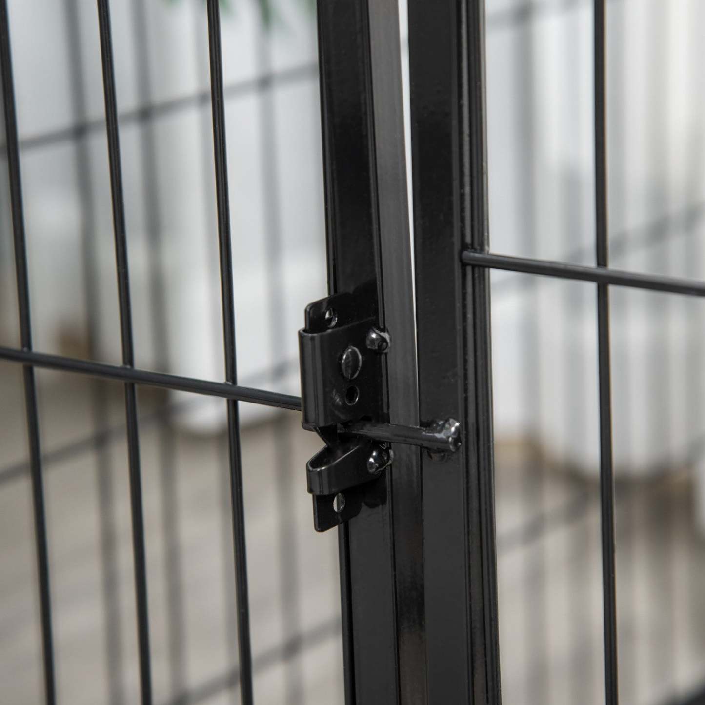 Pawhut Metal Dog Cat Exercise Pet Playpen, 50.75-inch X 33-inch X 27.5-inch, Black|Luxe Parc Enclos Acier 125l X 80l X 70h Cm 4 Panneaux Et 1 Porte Pour Chiens Noir