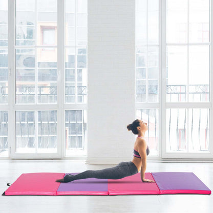 Soozier 4'x10'x2'' Tapis de gymnastique pliant, tapis d'exercice avec poignées de transport pour le yoga, MMA | Soozier B1-0065new Tapis d'exercice de gymnastique panneau pliant yoga fitness équipement d'aérobic