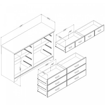 Commode Versa à 8 tiroirs - Érable gris | Commode Versa 8 Tiroirs - Erable Cendre