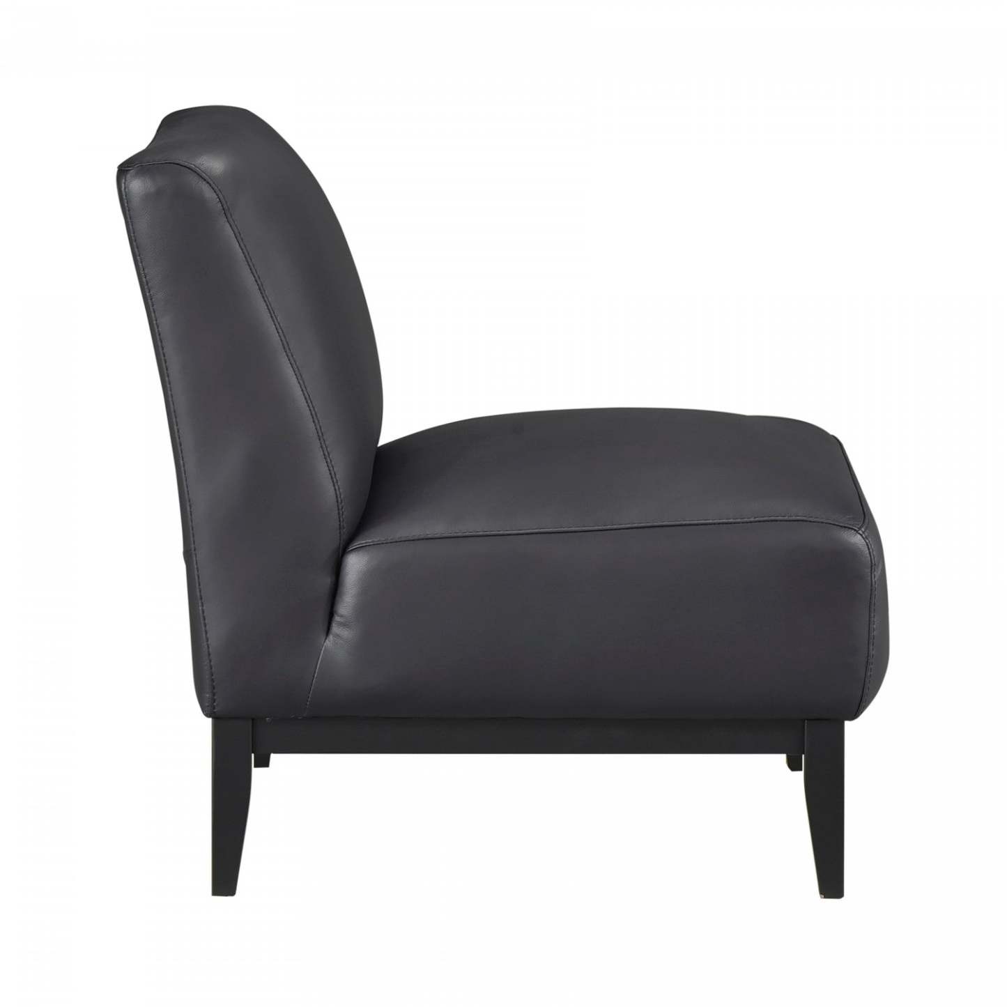 Chaise d'appoint Murdock en cuir noir | Fauteuil D'appoint Murdock En Cuir Noir