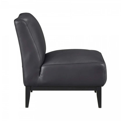 Chaise d'appoint Murdock en cuir noir | Fauteuil D'appoint Murdock En Cuir Noir