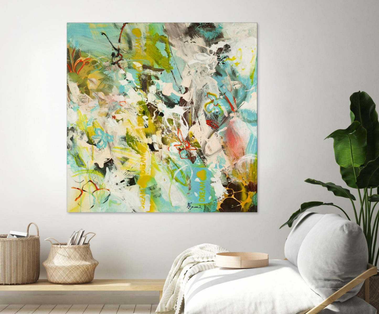 Œuvre d'art murale géante « Sweet Dream I » 72 x 72