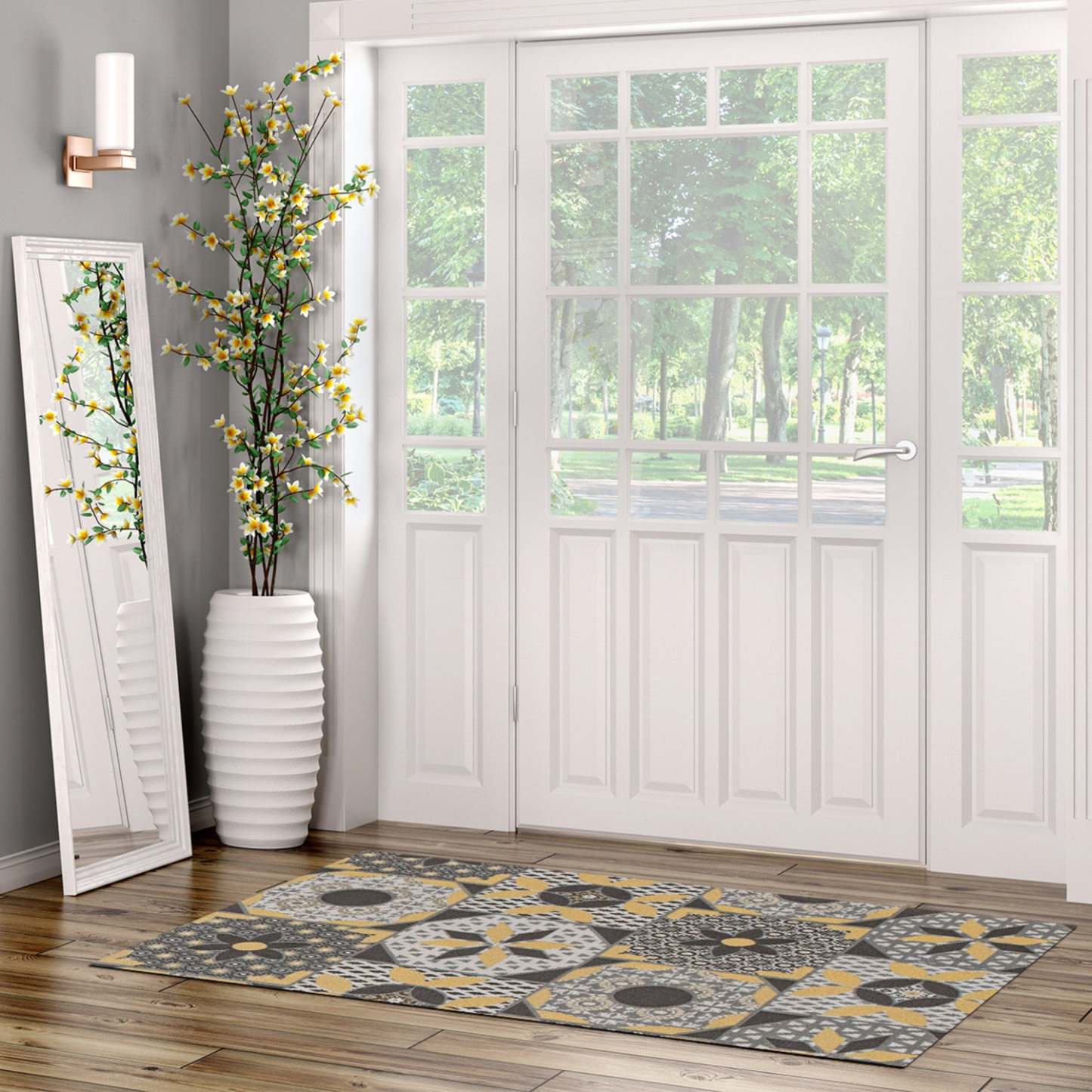 Bellezza Grey 2'2 x 5'0 Area Rug - S of 2|Carpette Bellezza grise 2 pi 2 po x 5 pi 0 po - Ensemble de 2|D21N002S