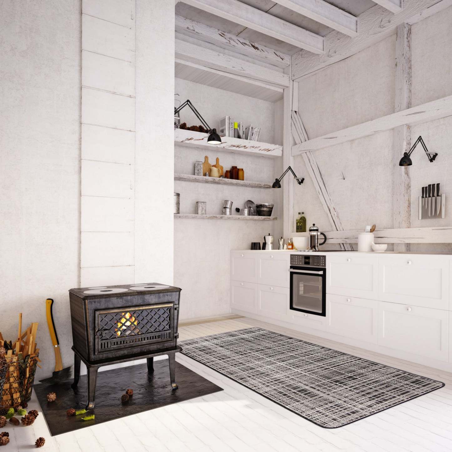 Tapis Panthea noir - 99 x 140 cm | Carpette Panthea noire - 99 x 140 cm