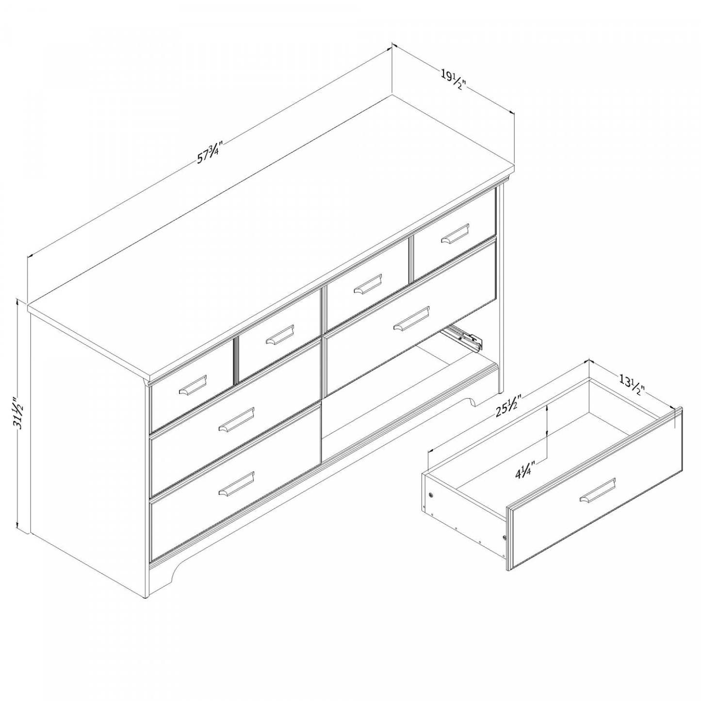 Commode Versa à 6 tiroirs - Frêne naturel | Commode Versa 6 Tiroirs - Frene Naturel