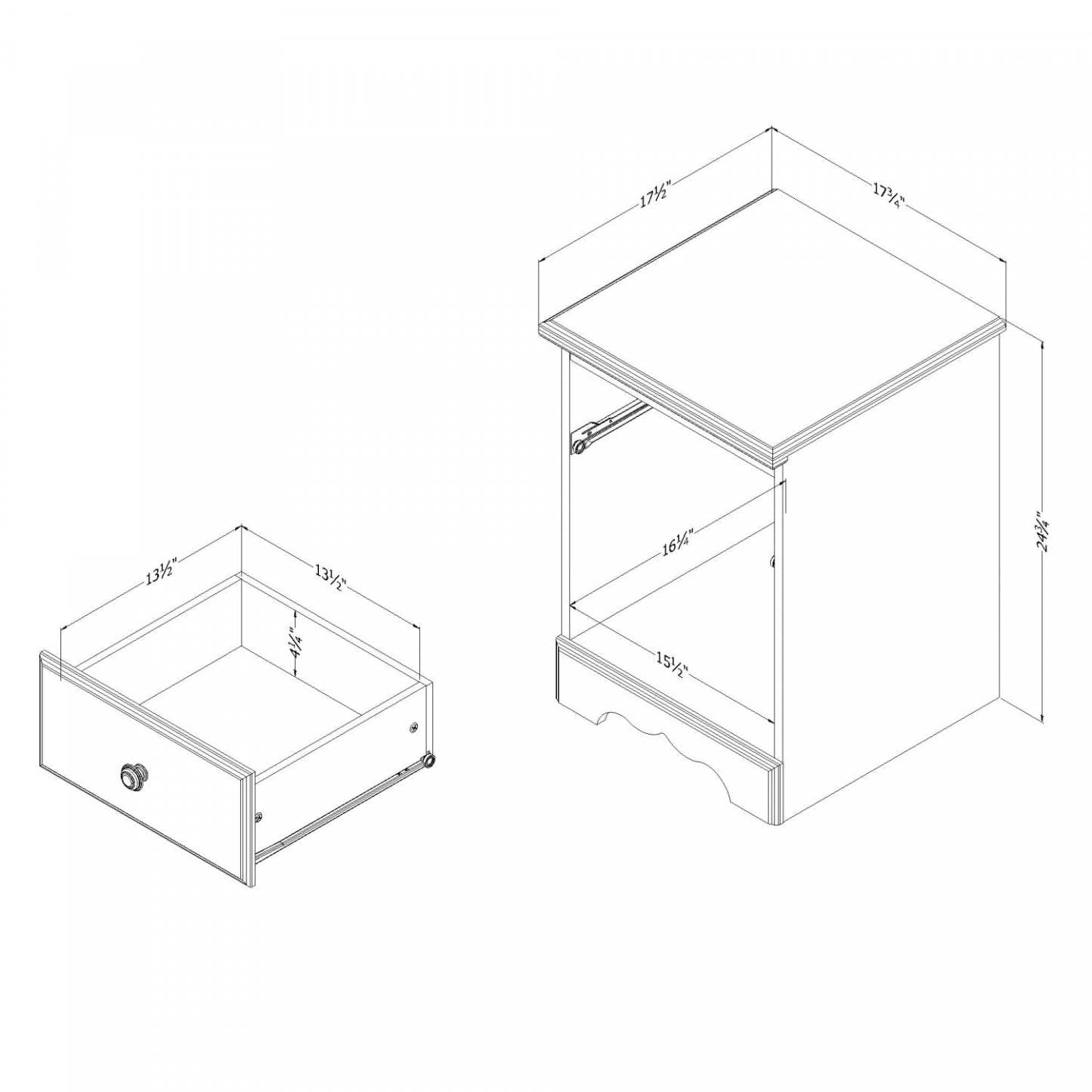 Table de nuit Summer Breeze - pin blanc