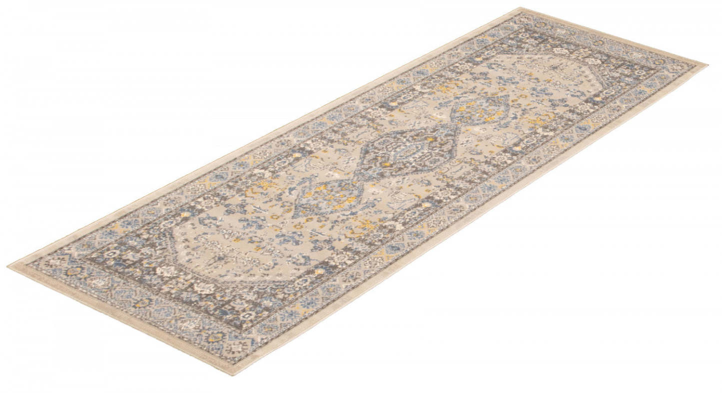 Tapis Sabra Bleu - 2'7 x 8'0|Carpette Sabra bleu - 2 pi 7 pox 8 pi 0 po| D28Q7IQY