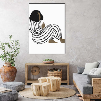 Form Vi Canvas Framed Black 30x40 Wall Art|Œuvre d'art murale sur toile encadrée noire « Form Vi » 30 x 40