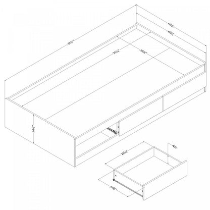 Lit simple Hazen Mates - Pin blanc | D83G7H1A