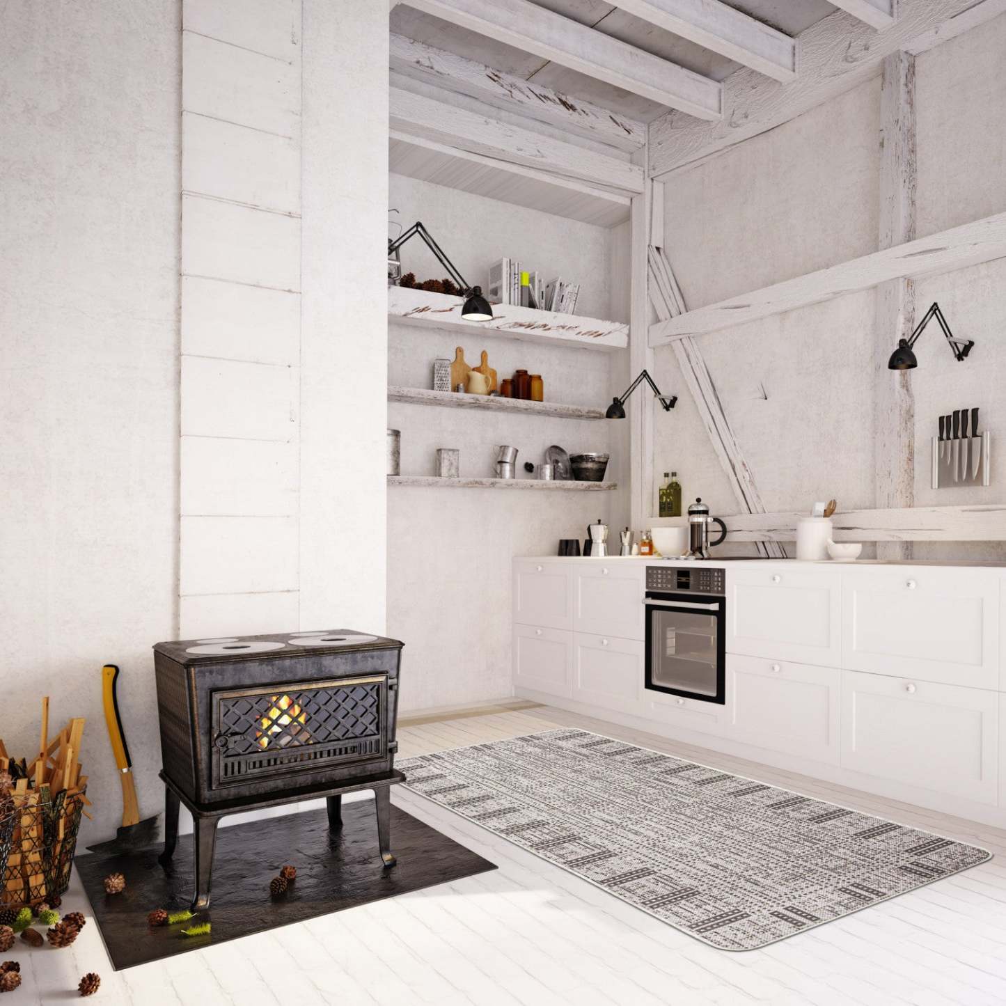 Tapis Joni Gris - 4'4 X 6'5 |Carpette Joni grise - 4 pi 4 po x 6 pi 5 po