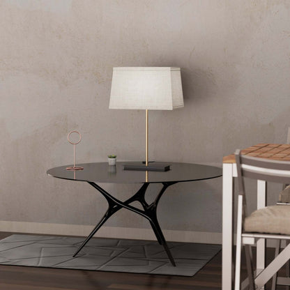 Lampe de table carrée classique dorée 24 avec abat-jour texturé | Lampe de table carrée classique dorée de 24 po avec abat-jour texturé