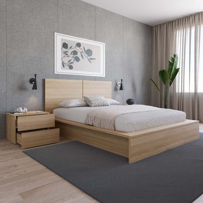 Nordika James Nightstand with 2-Drawers - Natural Blonde Oak|Table de nuit James Nordika à 2 tiroirs - chêne blond naturel