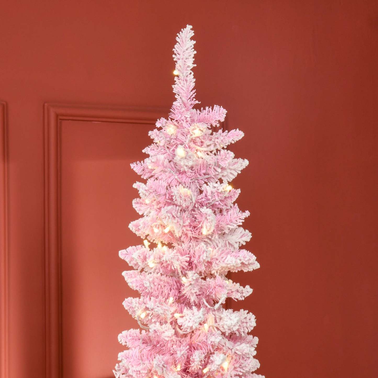 Homcom 7.5ft Snow Flocked Artificial Christmas Tree W/ Led Light|Homcom Arbre de Noël Artificiel Floconné de Neige avec Lumière LED