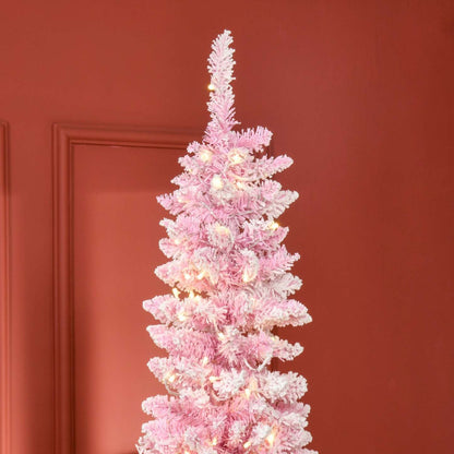 Homcom 7.5ft Snow Flocked Artificial Christmas Tree W/ Led Light|Homcom Arbre de Noël Artificiel Floconné de Neige avec Lumière LED