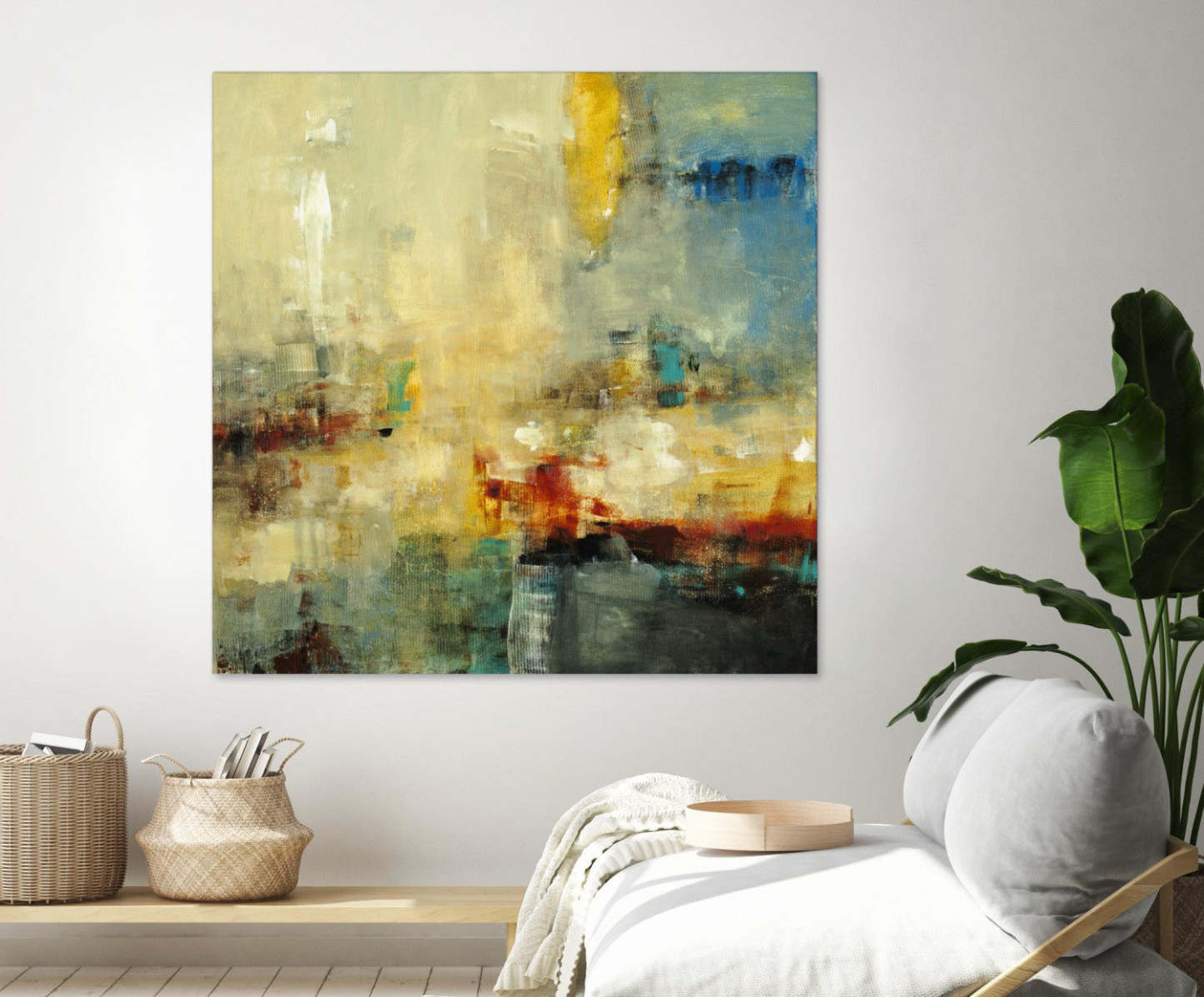 Œuvre d'art murale géante « Look Before You Leap » 54 x 54