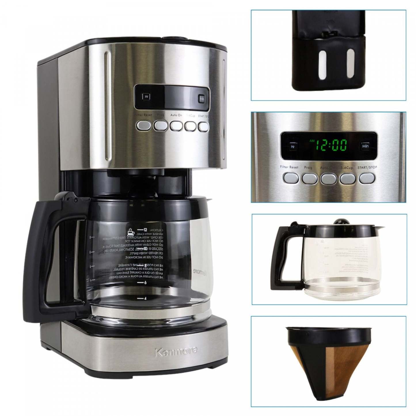 Cafetière programmable Kenmore de 12 tasses, noire - KKCM12B|Kenmore 12-Cup Programmable Coffee Maker Black - KKCM12B