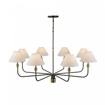 Providence 8 Light Chandelier, Black, Brushed Brass Lamp | Lustre A 8 lampes Providence, Noir, Laiton Brosse