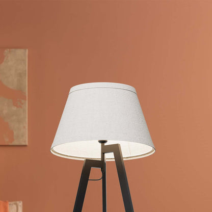 27 Lampe de table trépied architecturale noire avec abat-jour texturé | Lampe de table architecturale noire de 27 po à trépied avec abat-jour texturé