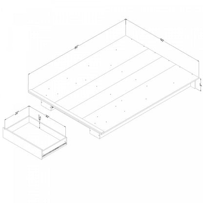 Holland Queen Platform Bed with Drawer - Pure White|Grand lit plateforme Holland avec tiroir - blanc pur