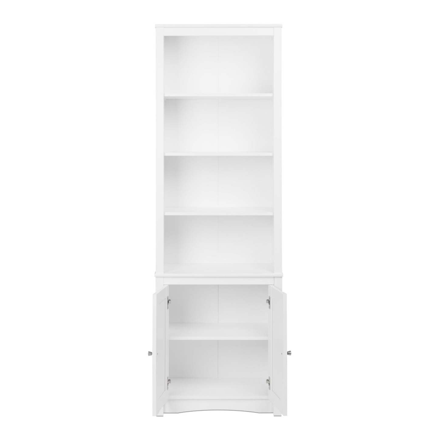 Bibliothèque haute avec deux portes Shaker - Blanc|Bibliothèque haute avec 2 portes de style Shaker - blanche