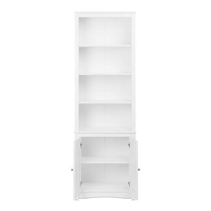 Bibliothèque haute avec deux portes Shaker - Blanc|Bibliothèque haute avec 2 portes de style Shaker - blanche