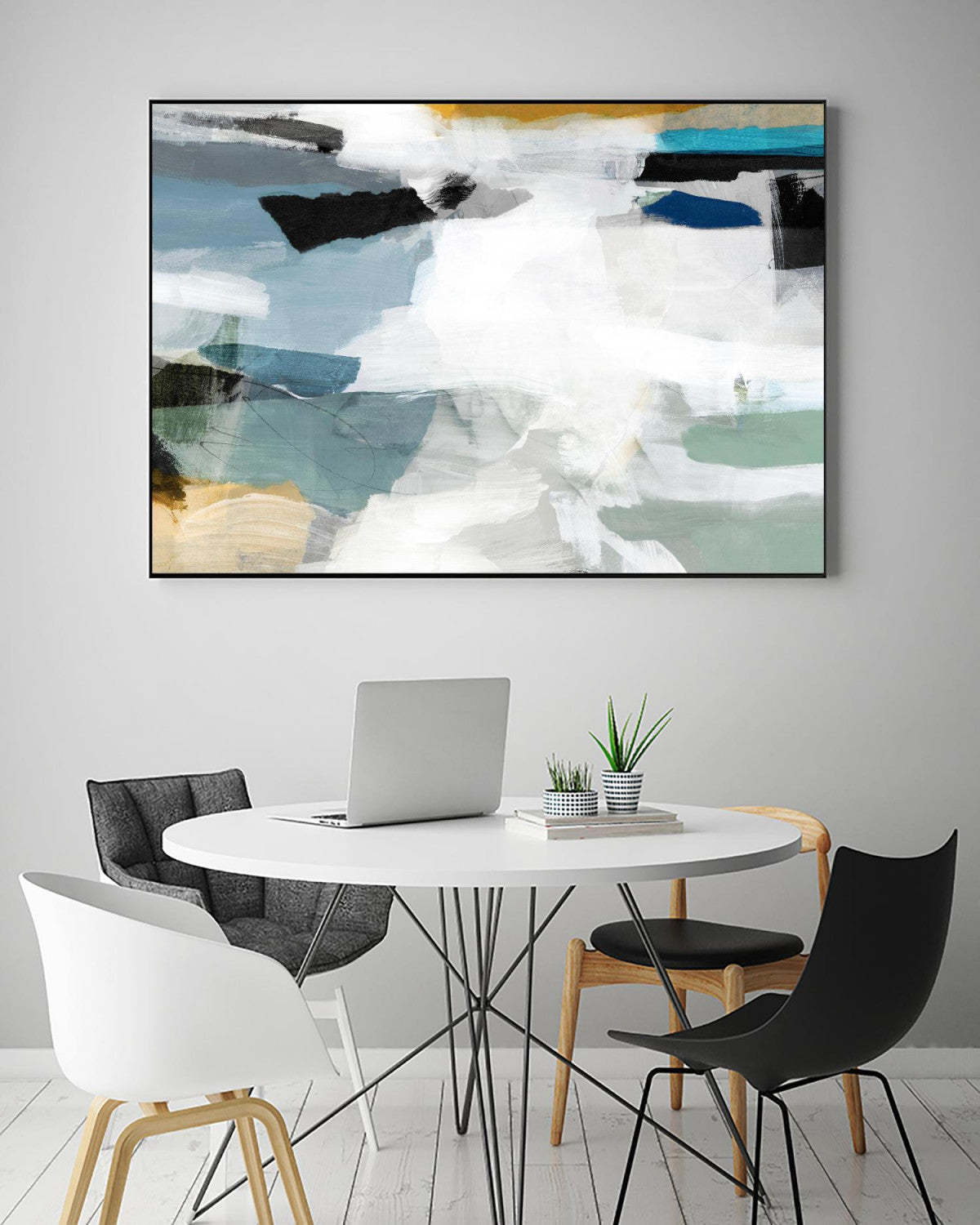 Brush Formation Ii Canvas Framed Black 36x24 Wall Art|Œuvre d'art murale sur toile encadrée noire « Brush Formation Ii » 36 x 24