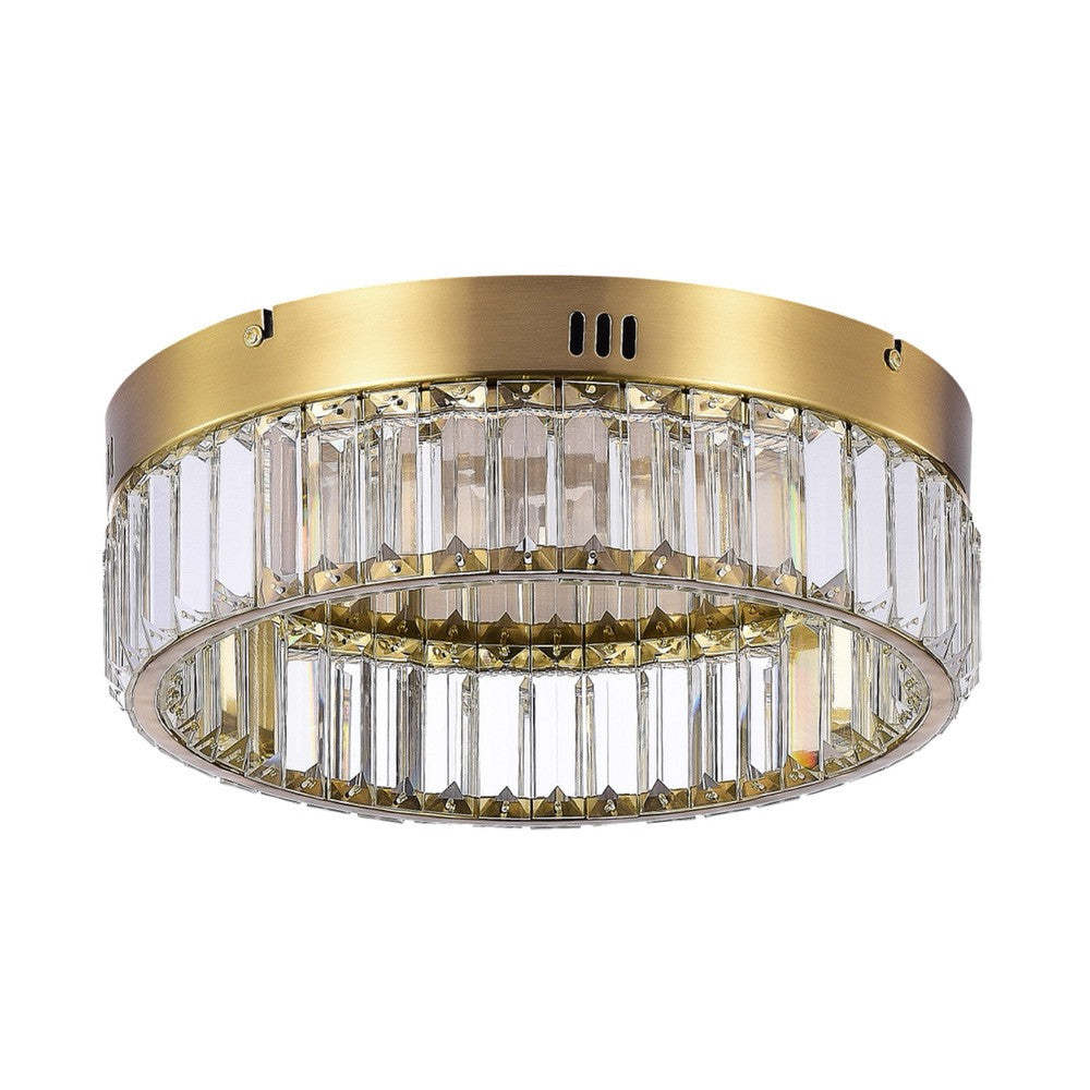 Stella One-Tier LED Brushed Brass Flush Mount|Plafonnier affleuré à 1 niveau Stella nickel satiné à DEL|D06H1XBI