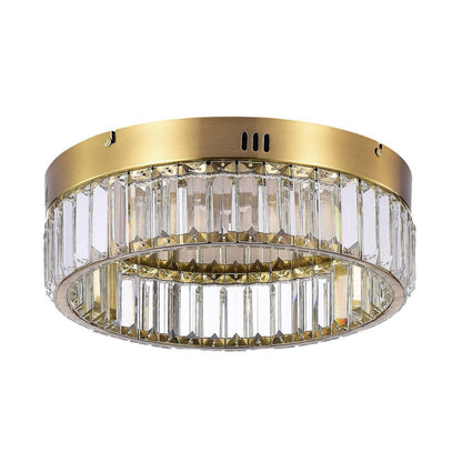 Stella One-Tier LED Brushed Brass Flush Mount|Plafonnier affleuré à 1 niveau Stella nickel satiné à DEL|D06H1XBI