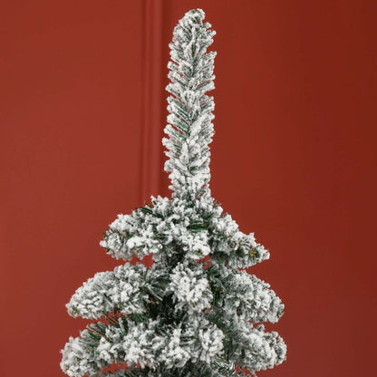 Homcom 6' Arbre de Noël Artificiel avec Branches Réalistes Vert | Homcom Arbre de Noël Artificiel Floconné de Neige de 6ft