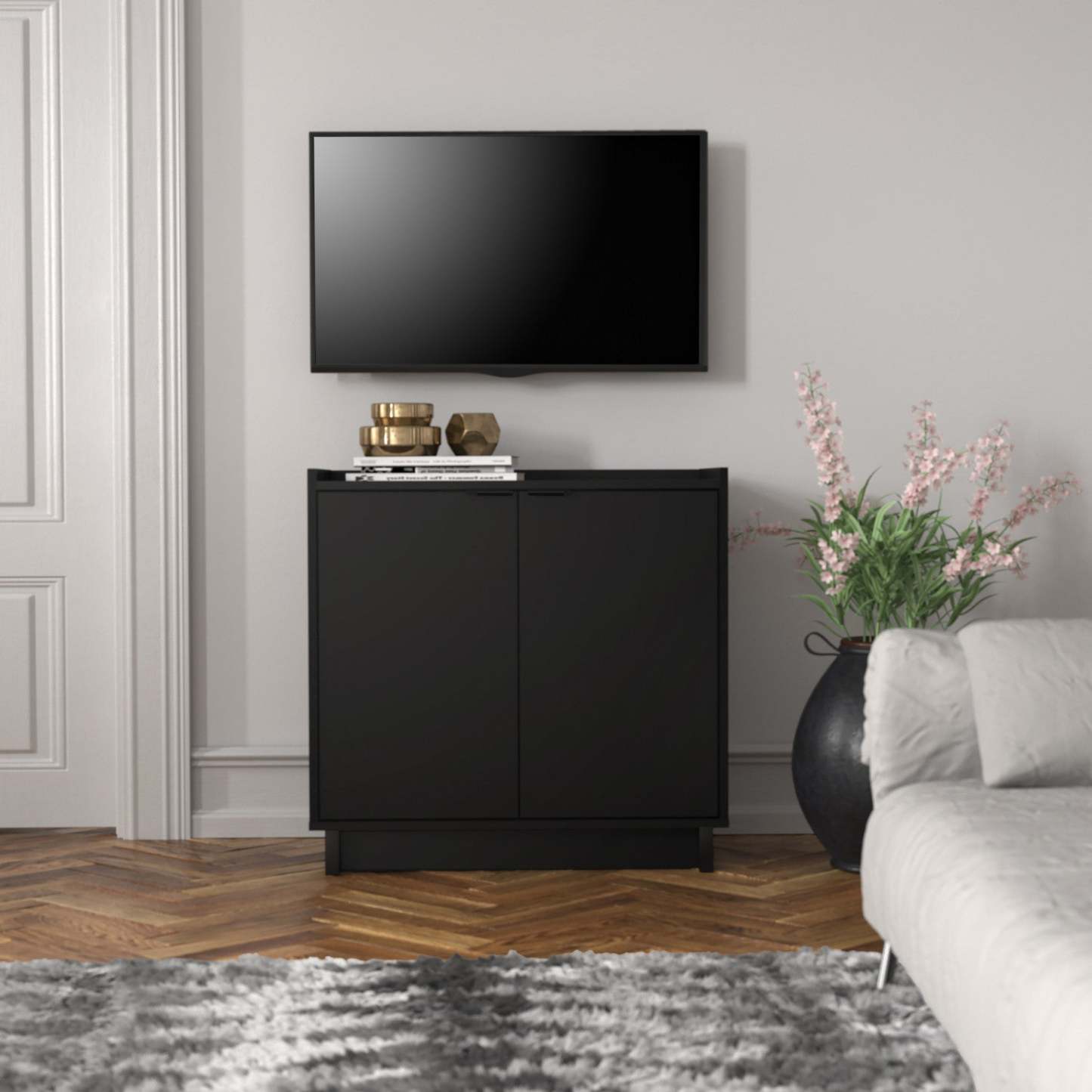 Prepac Simply Modern 2-Door Console Buffet - Noir|Console Simply Modern de Prepac à 2 portes - noire
