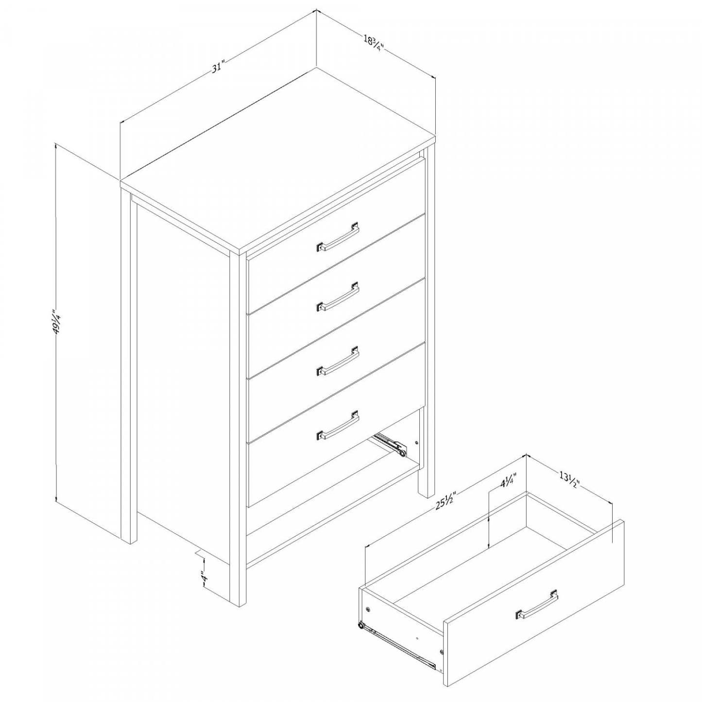 Commode 5 tiroirs Gravity - Mangue Naturel | Commode Gravity 5 Tiroirs - Manguier Naturel
