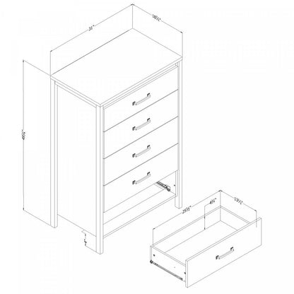 Commode 5 tiroirs Gravity - Mangue Naturel | Commode Gravity 5 Tiroirs - Manguier Naturel