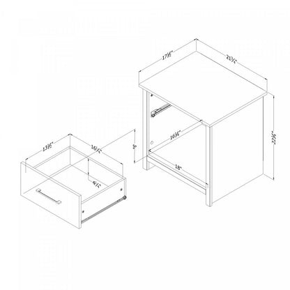 Table de nuit Fernley à 1 tiroir - noir antiqué