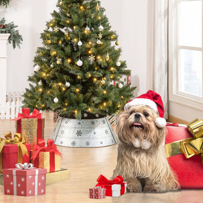 Homcom 26 Christmas Tree Collar With Hollow Snowflake Patterns Silver|Homcom Collier De Sapin De Noël 26 Avec Motifs De Flocons De Neige Argenté