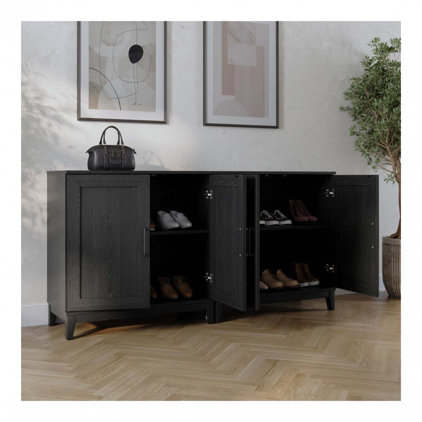 Armoire d'appoint à tablette réglable Modulr 1 - Chêne noir | Modulr Armoire D'appoint A 1 Tablette Réglable – Chêne Noir