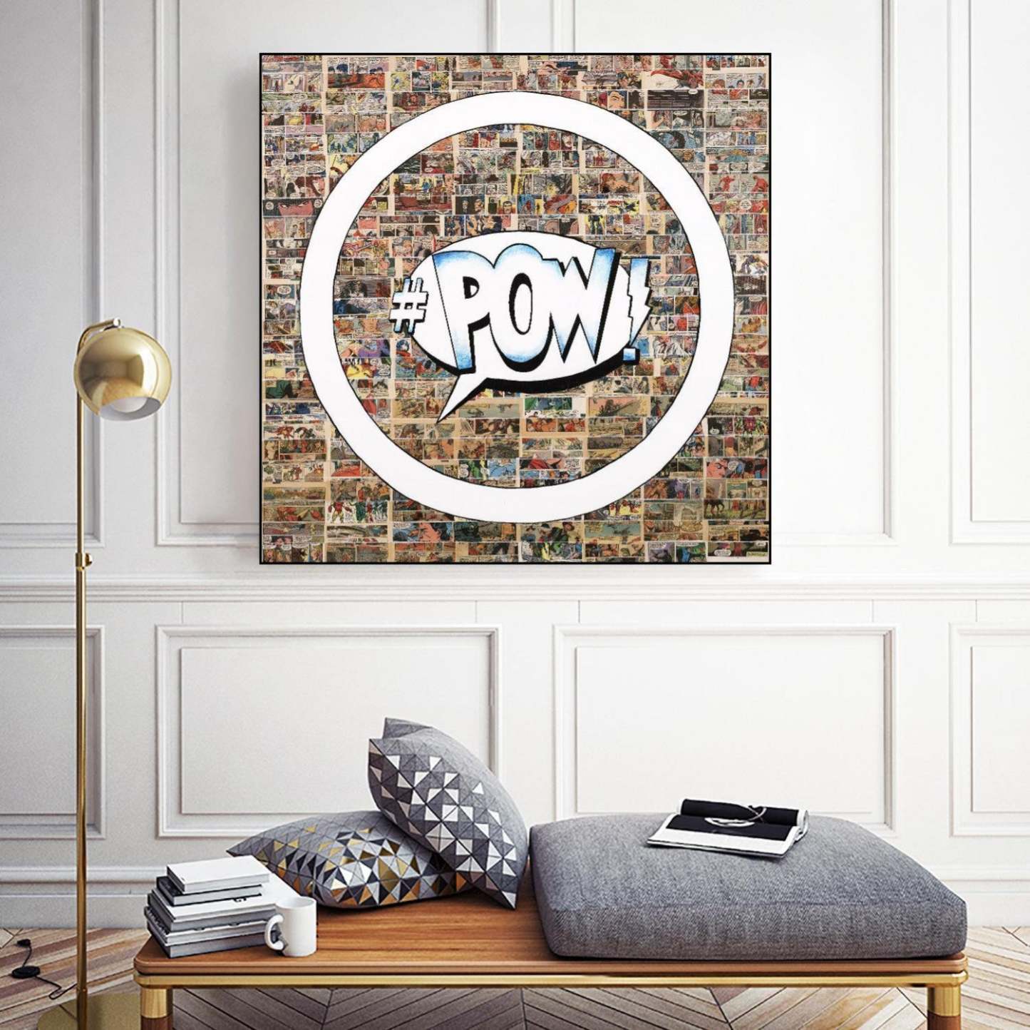 Smoke Circus I Canvas Framed Black 20x20 Wall Art|Œuvre d'art murale sur toile encadrée noire « Smoke Circus I » 20 x 20