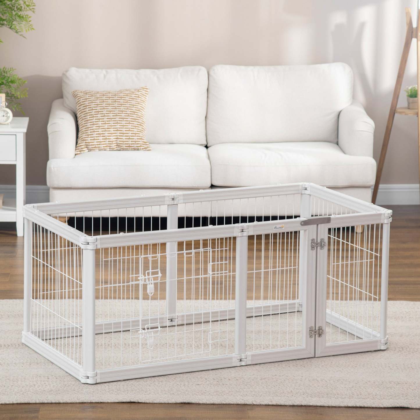 Pawhut Parc Pour Animaux De 24,5 Enclos D'exercice Pour Chien A 6 Panneaux, Cloture De Mise Bas Pli