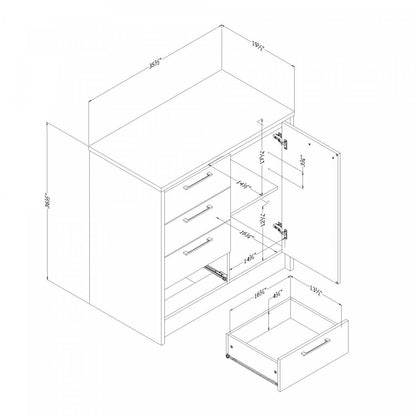 Îlot de cuisine compact Myro avec rangement - Fausse pierre noire et blanc | Îlot de cuisine compact Myro avec rangement - imitation de pierre noire et blanc