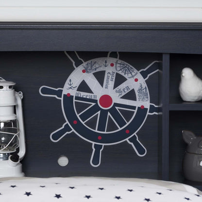 Tête de lit bibliothèque simple Aviron - Bleuet | Aviron Tête de lit bibliothèque Simple - Bleu | D83G45LY